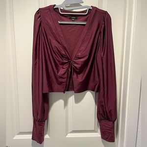 AFRM cropped top in maroon / deep red (from Nordstrom)
